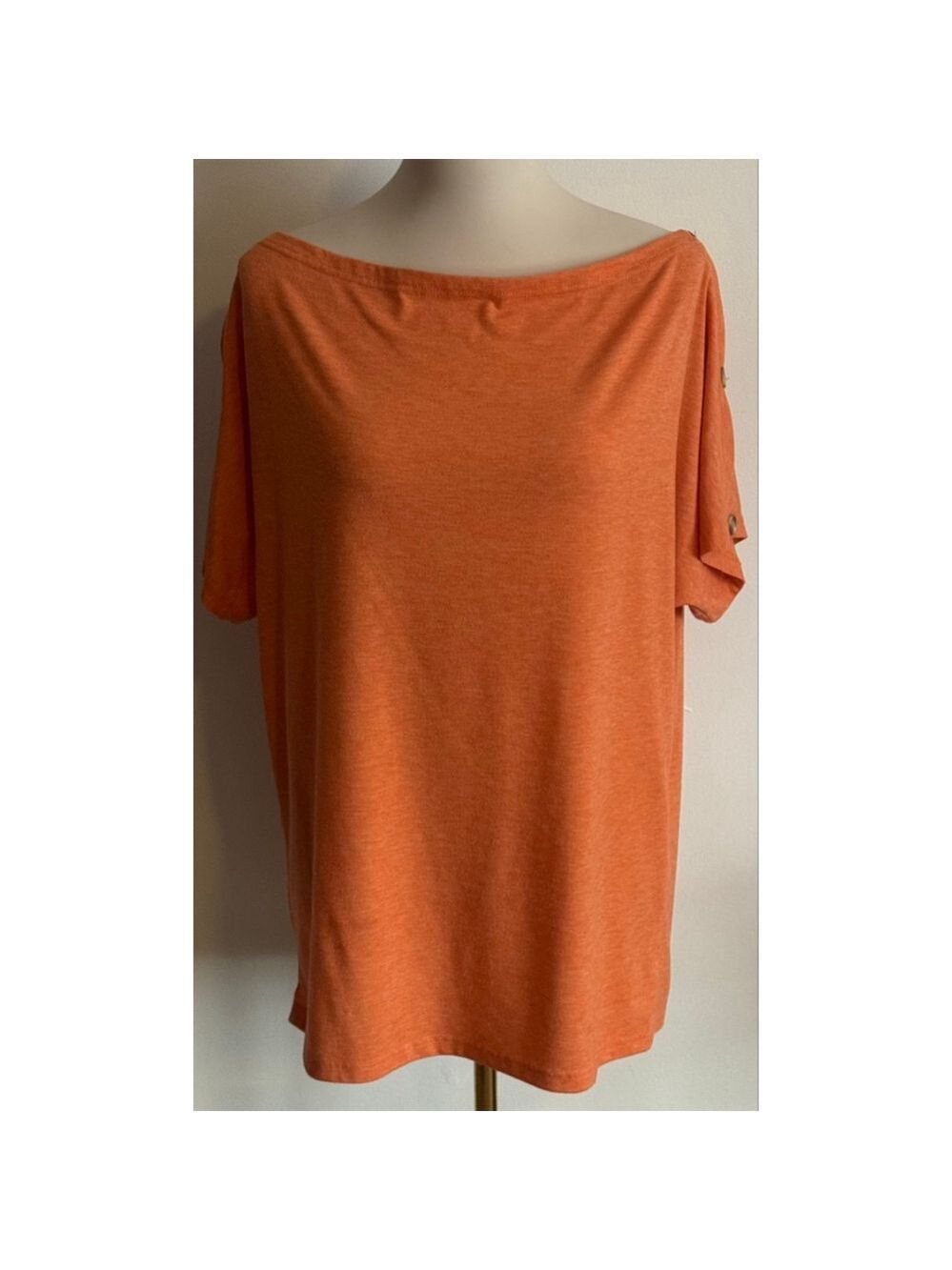 Women's Unbranded Short Sleeve Tee, Size L, Orange